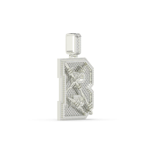 Barbed Wire B Iced Pendant