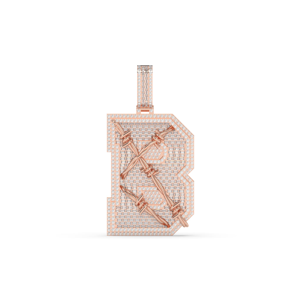 Barbed Wire B Iced Pendant