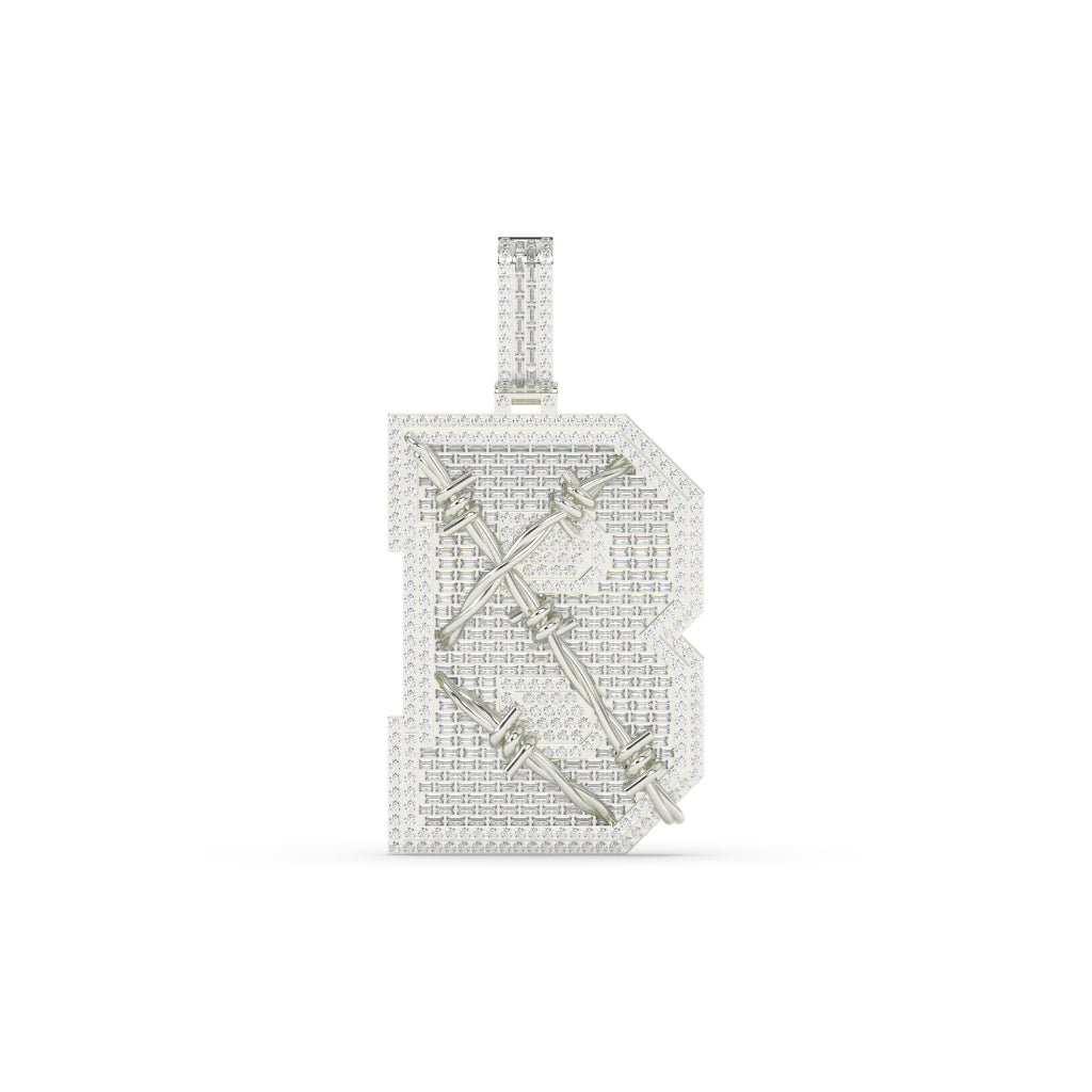 Barbed Wire B Iced Pendant