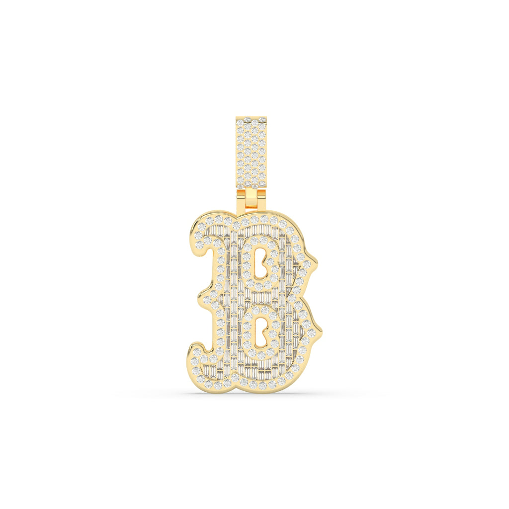Vintage Style Gold B Pendant