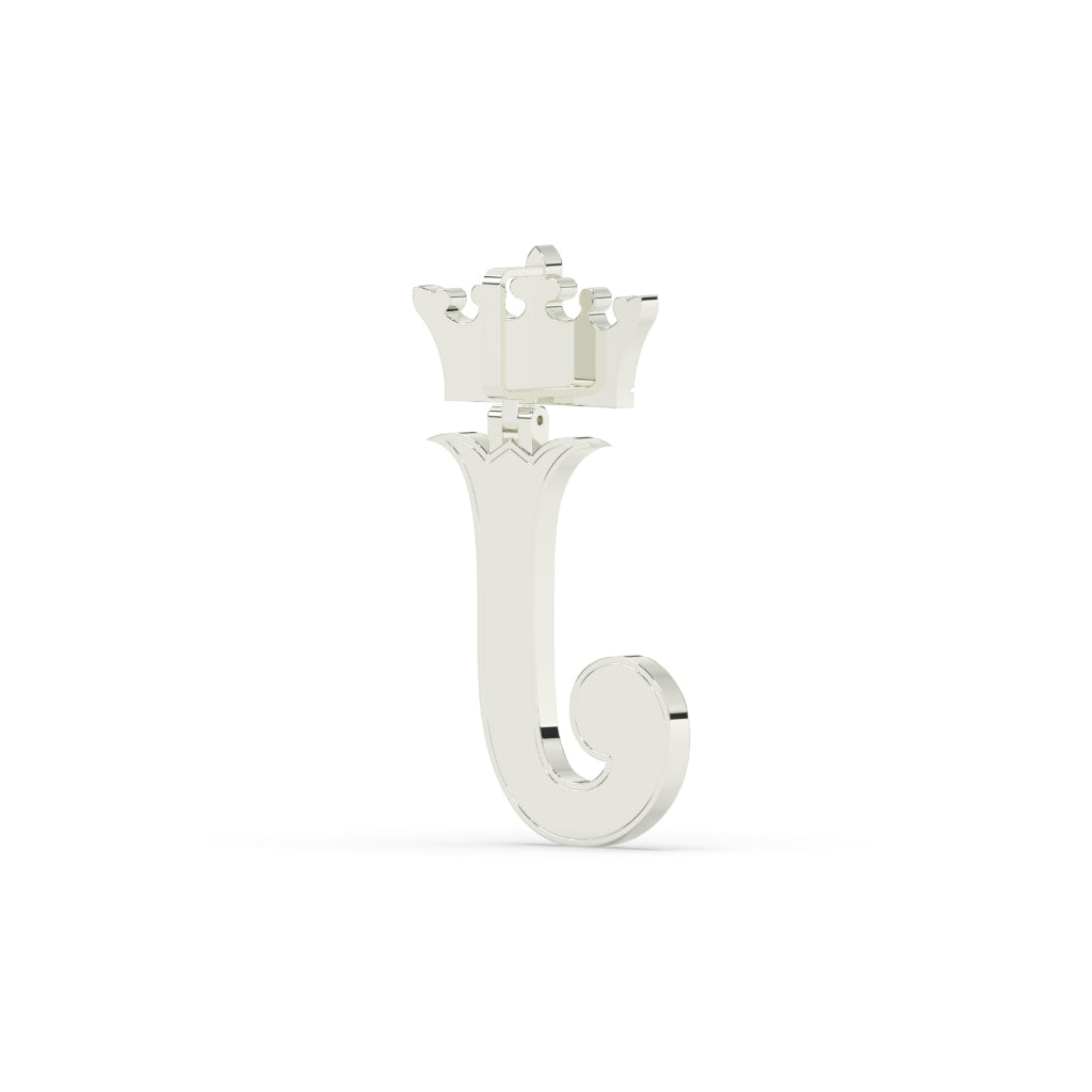 Crowned J Iced Letter Pendant