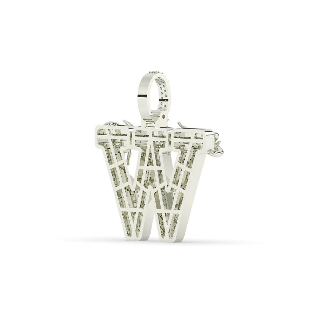 Bold Thorned W Diamond Necklace