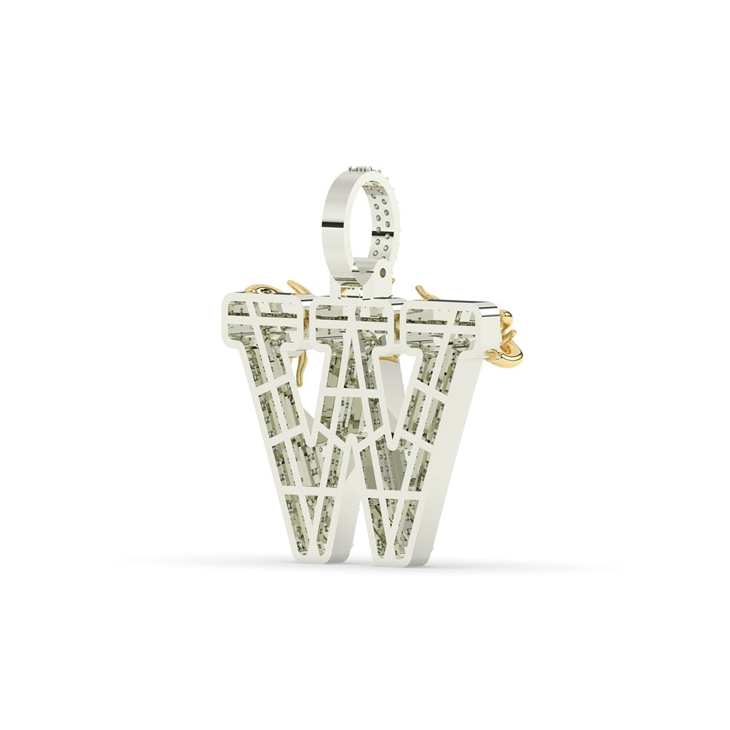 Bold Thorned W Diamond Necklace