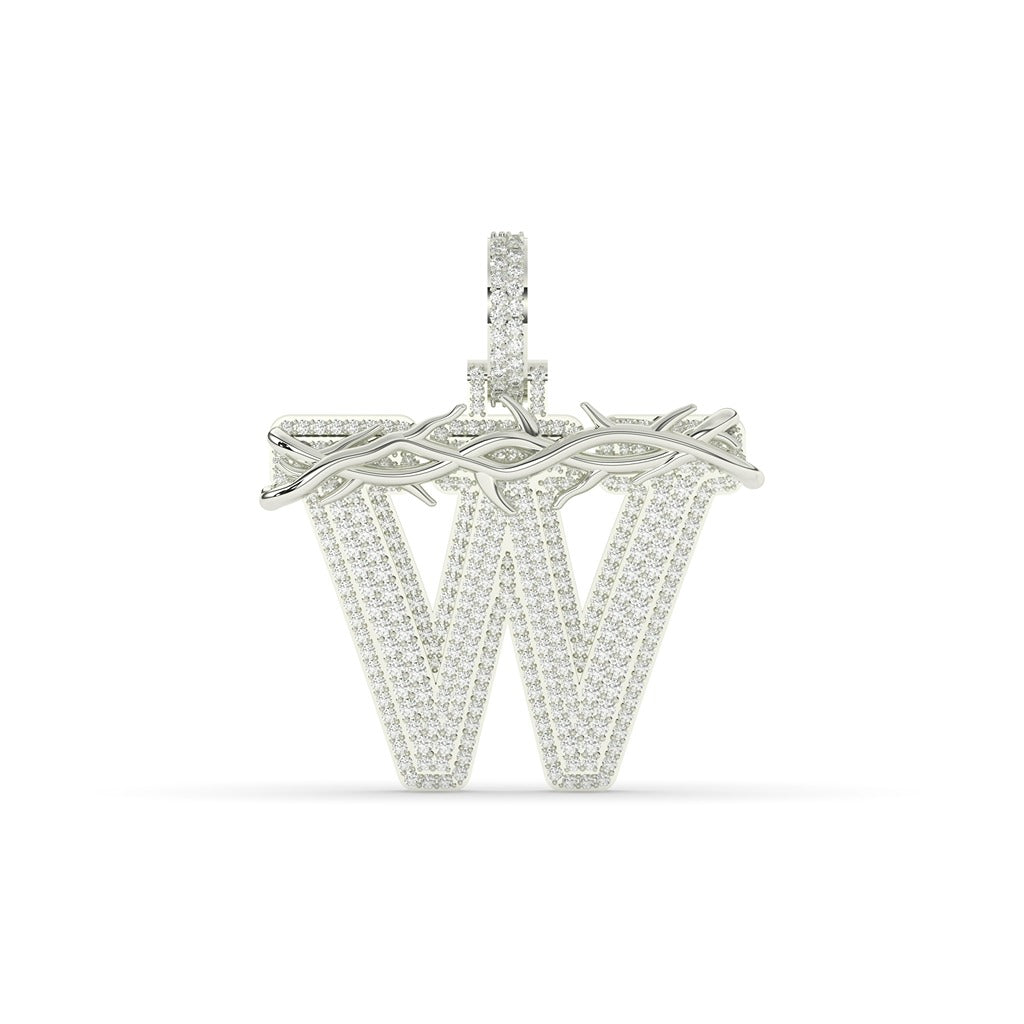 Bold Thorned W Diamond Necklace