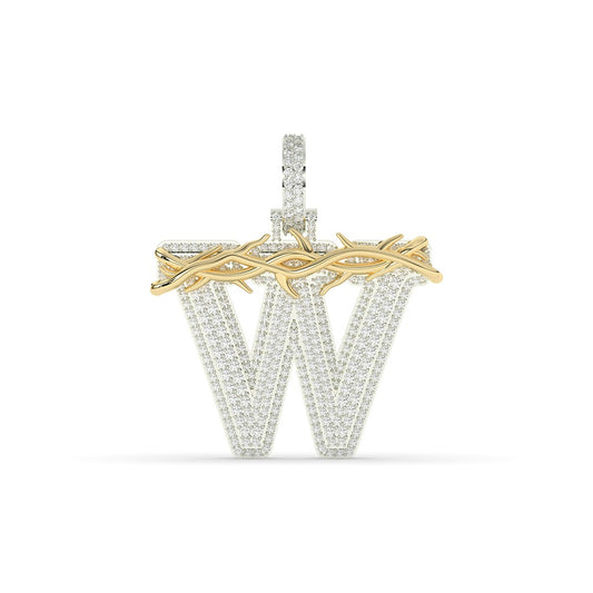 Bold Thorned W Diamond Necklace