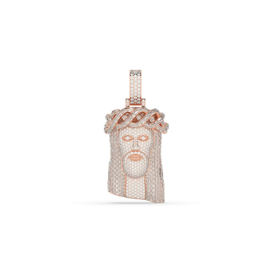 Diamond Crowned Savior Face Charm