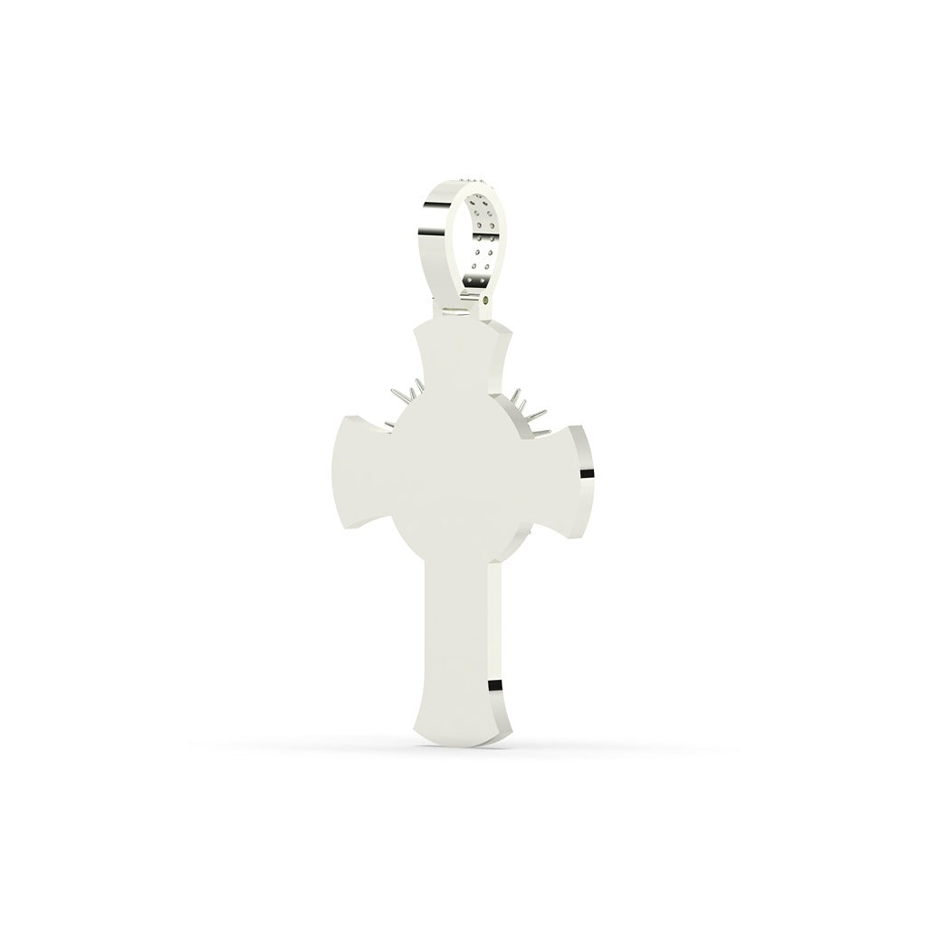 Crowned Savior Diamond Cross Charm