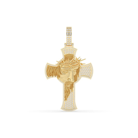 Crowned Savior Diamond Cross Charm