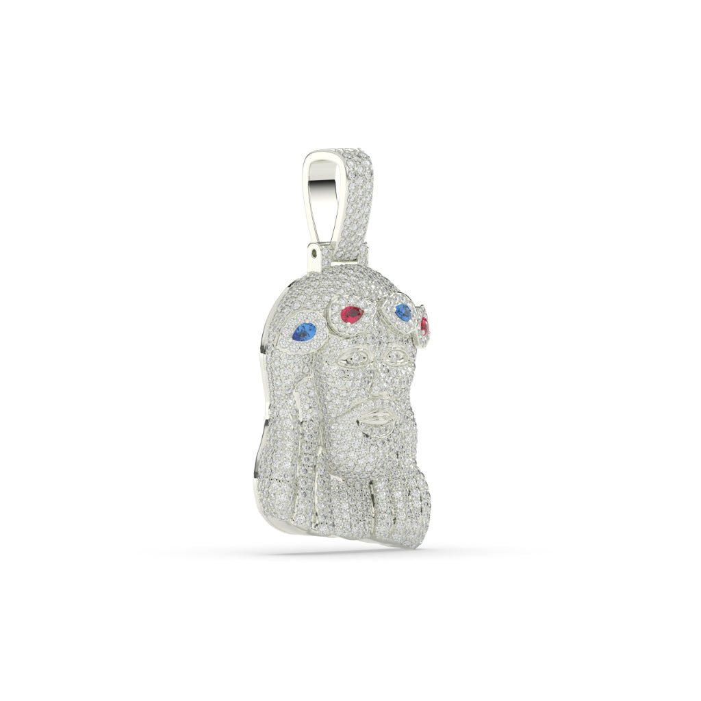 Jesus Face Multicolor Crown Pendant