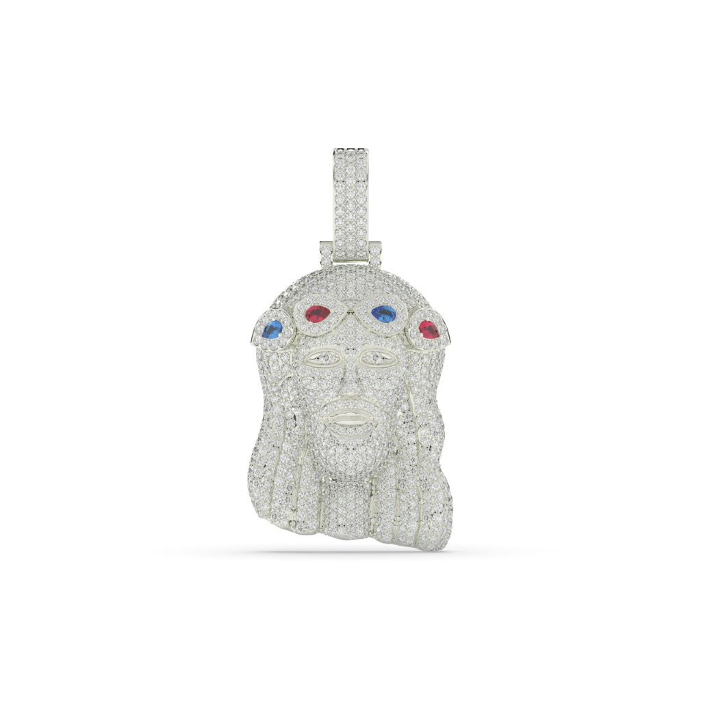 Jesus Face Multicolor Crown Pendant
