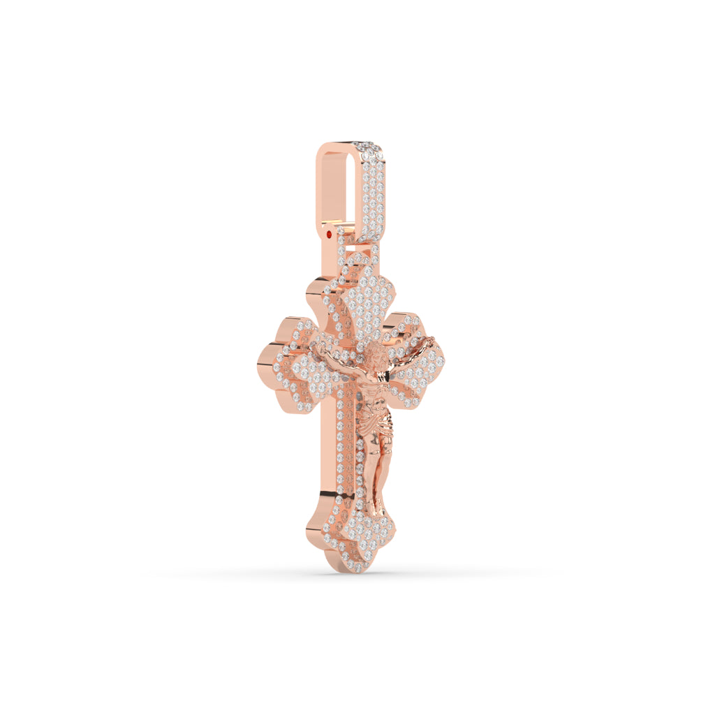 Divine Cross Jesus Diamond Pendant