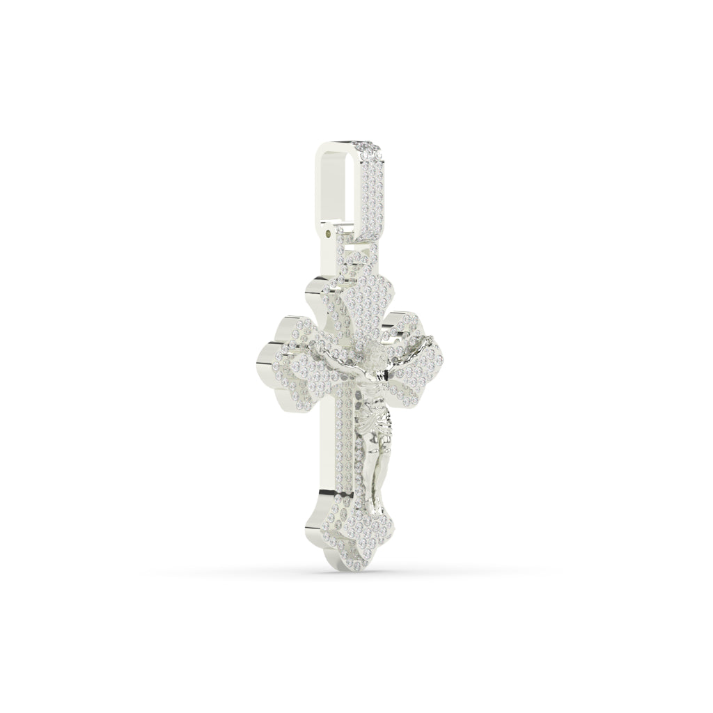 Divine Cross Jesus Diamond Pendant