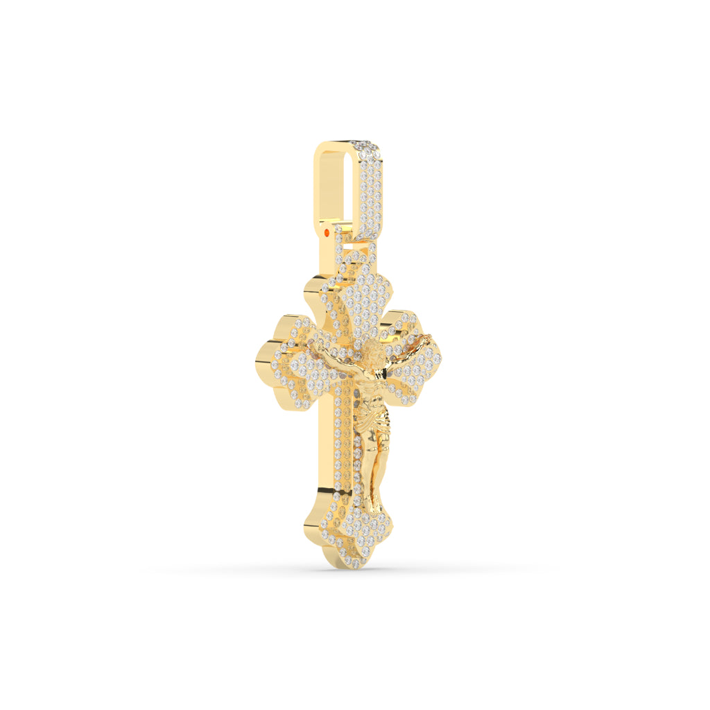 Divine Cross Jesus Diamond Pendant
