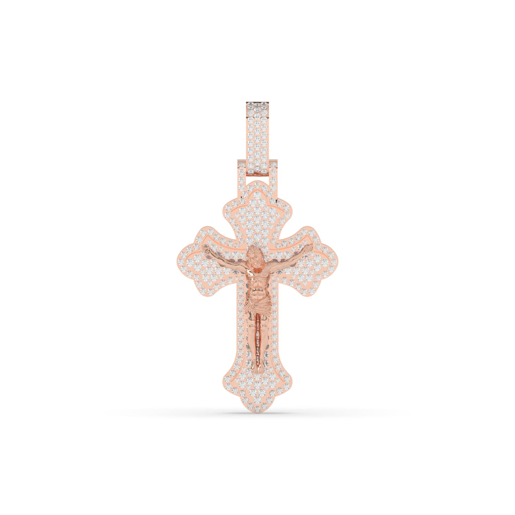 Divine Cross Jesus Diamond Pendant