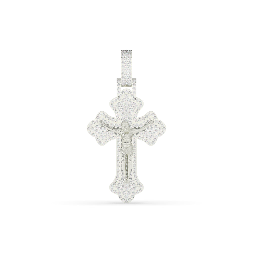 Divine Cross Jesus Diamond Pendant