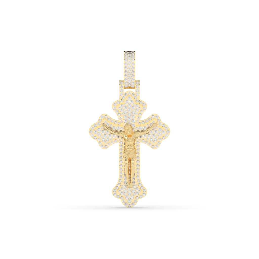 Divine Cross Jesus Diamond Pendant
