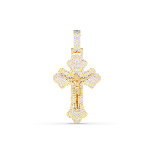 Divine Cross Jesus Diamond Pendant
