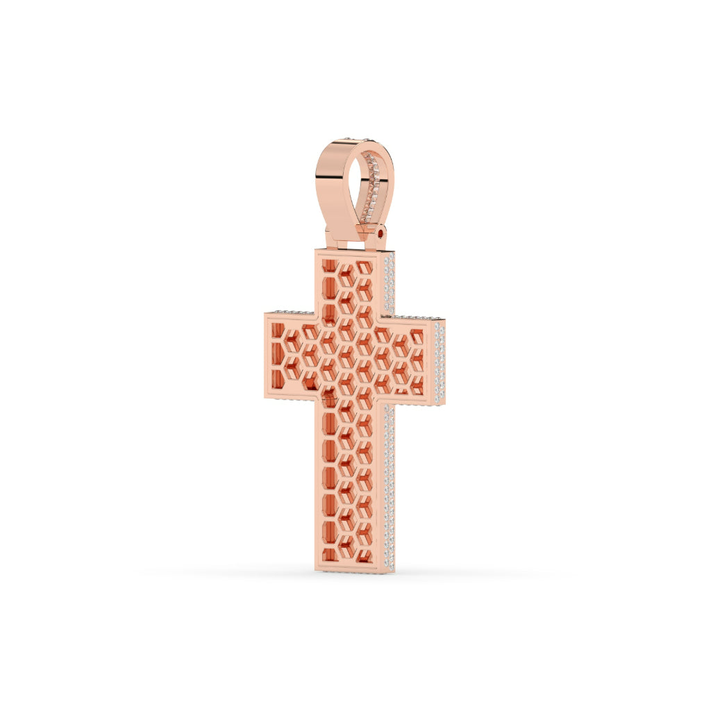 Baguette Jesus Diamond Cross Pendant