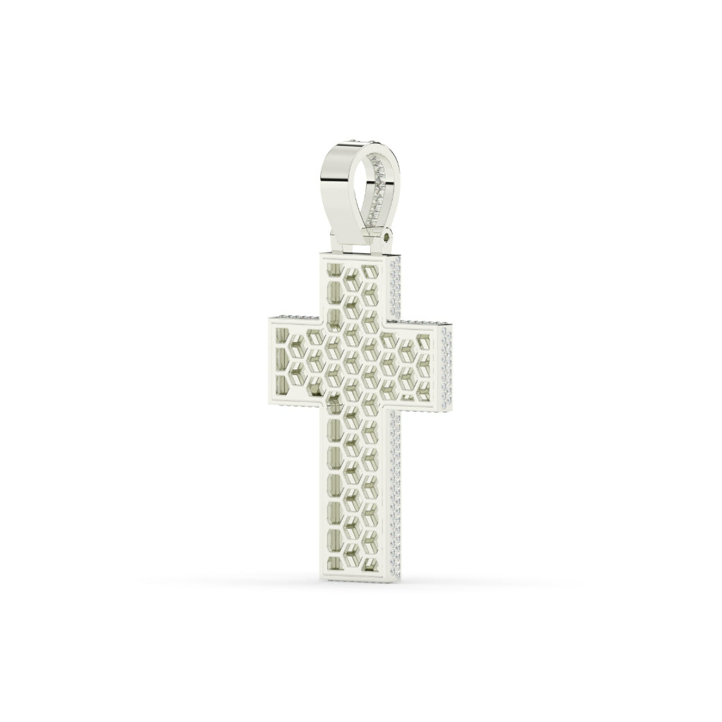 Baguette Jesus Diamond Cross Pendant