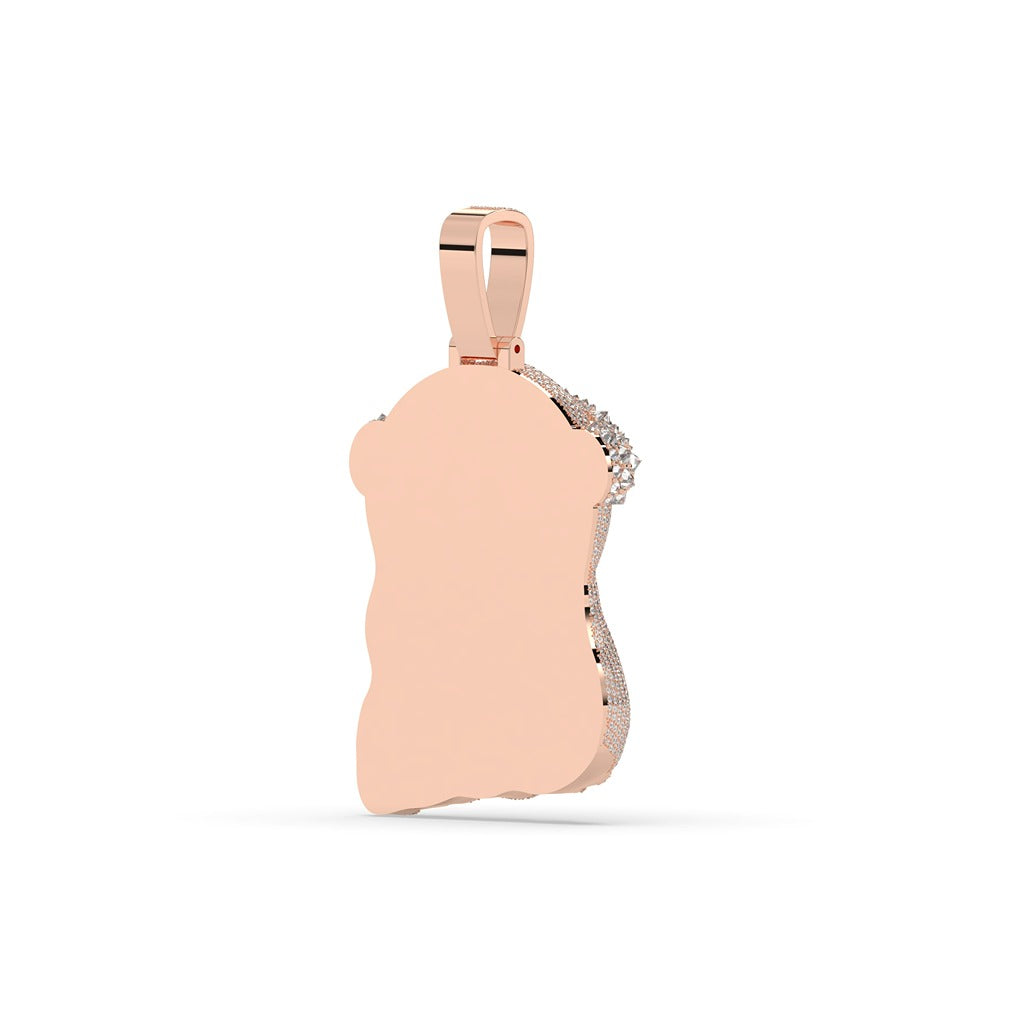 Iced Jesus Head Crown Pendant