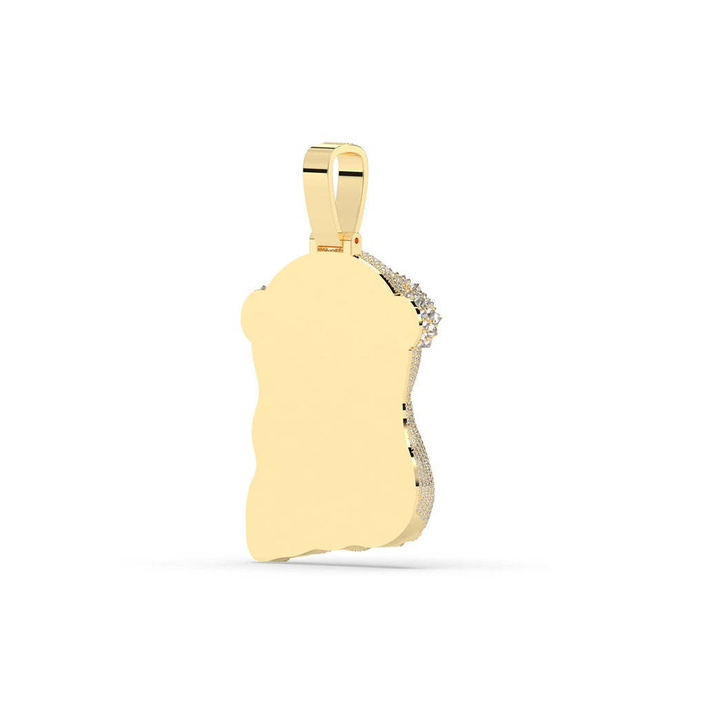 Iced Jesus Head Crown Pendant