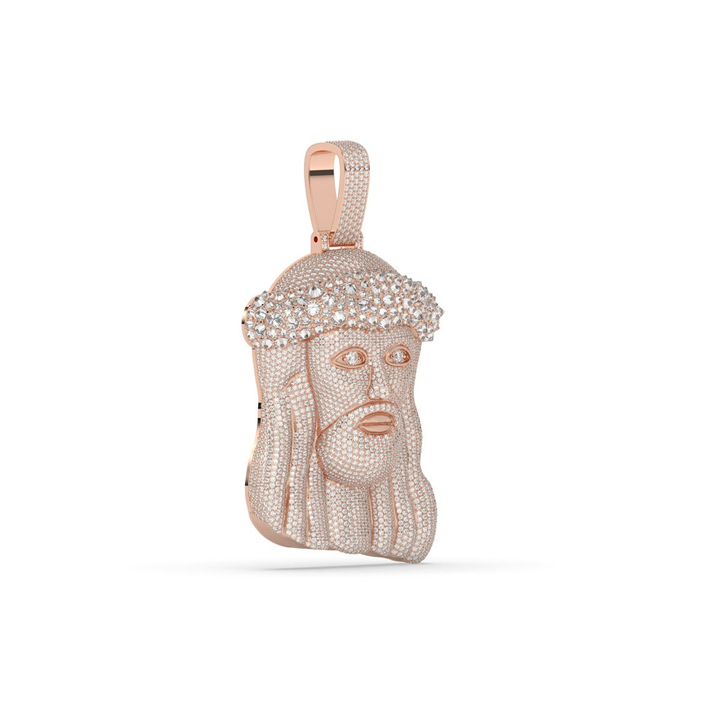 Iced Jesus Head Crown Pendant
