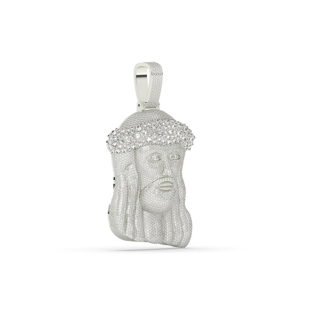 Iced Jesus Head Crown Pendant