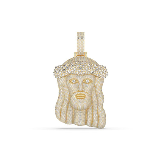 Iced Jesus Head Crown Pendant
