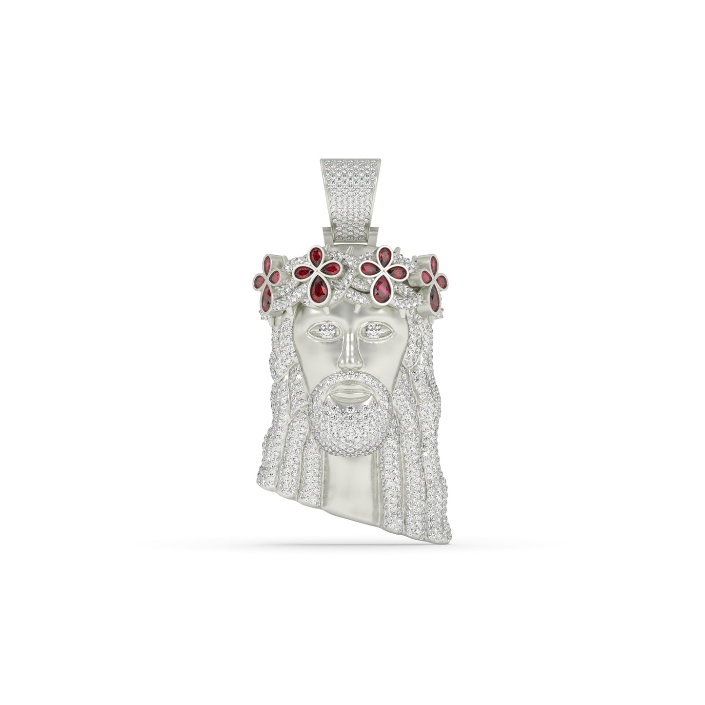 Royal Red Crown Jesus Pendant