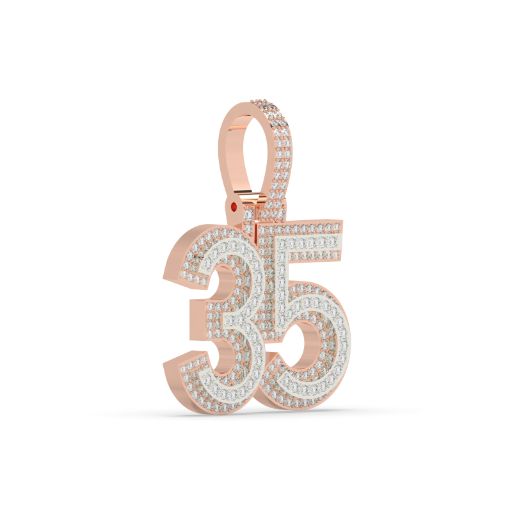 Iced Gold 35 Number Pendant