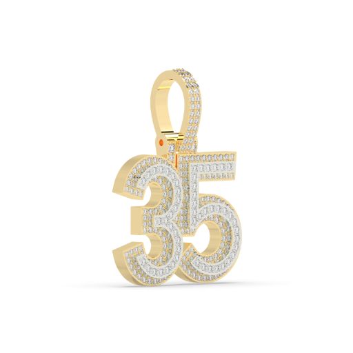 Iced Gold 35 Number Pendant