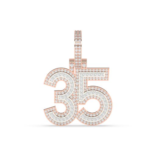 Iced Gold 35 Number Pendant
