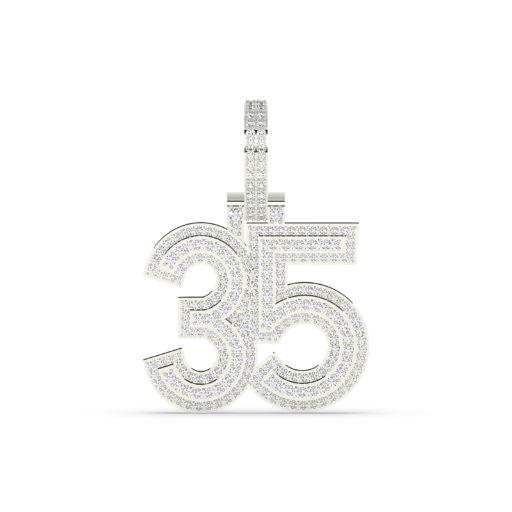 Iced Gold 35 Number Pendant