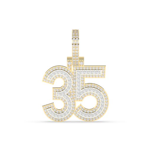 Iced Gold 35 Number Pendant