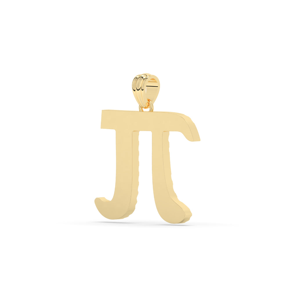 Mathematical Pi Gold Symbol Pendant