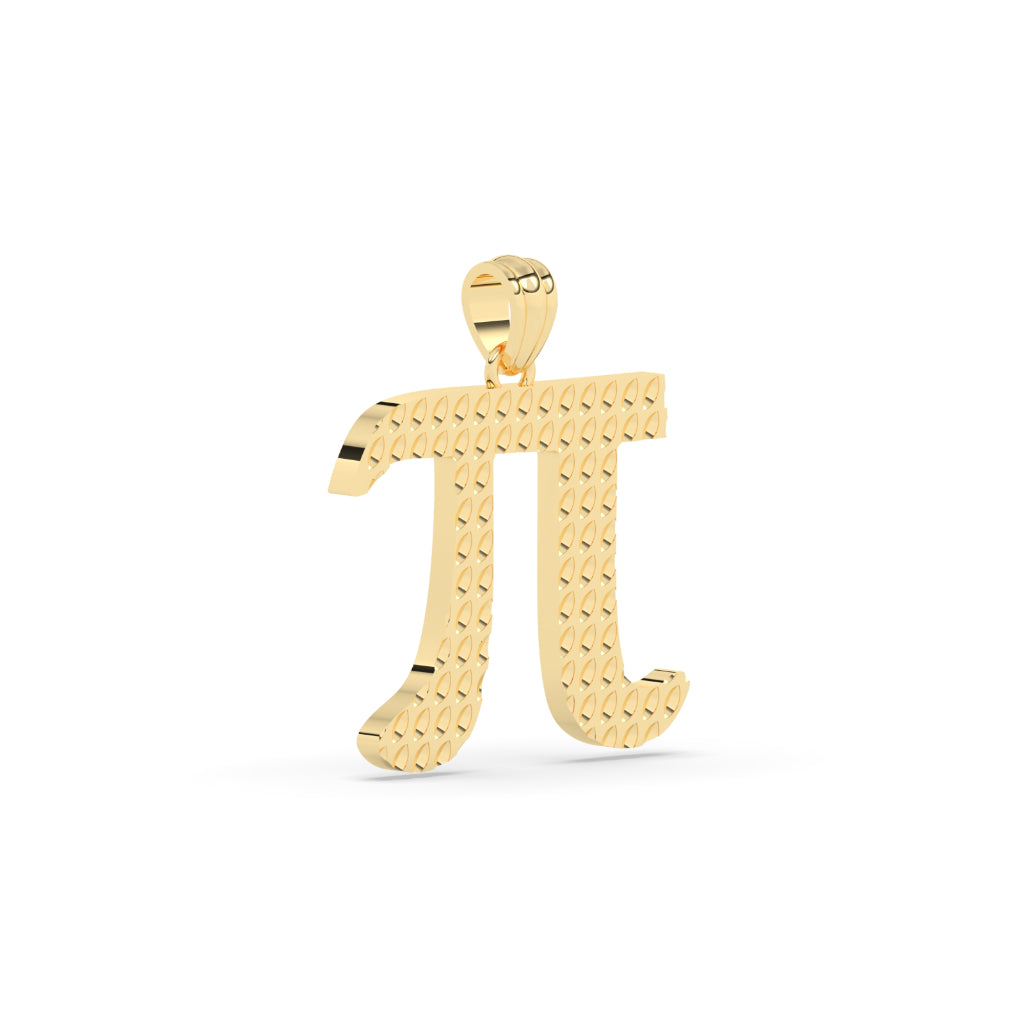 Mathematical Pi Gold Symbol Pendant