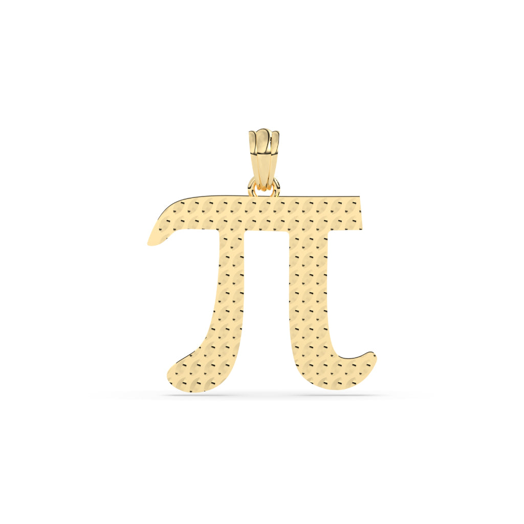 Mathematical Pi Gold Symbol Pendant