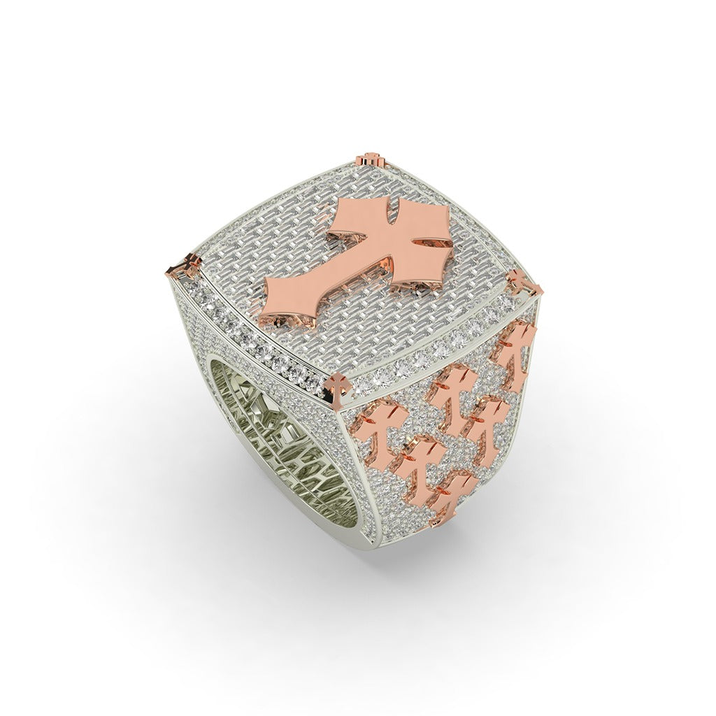 Royal Cross Diamond Statement Ring