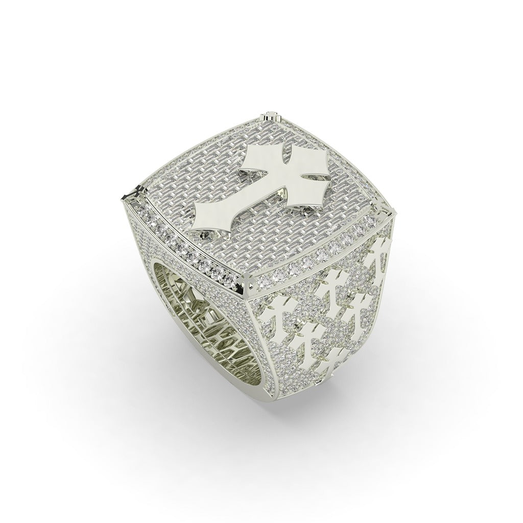 Royal Cross Diamond Statement Ring