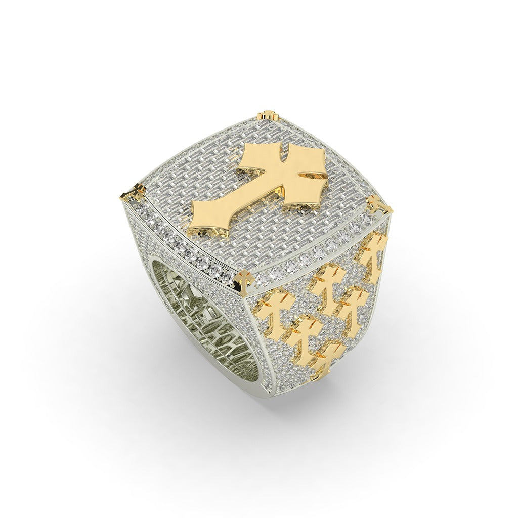 Royal Cross Diamond Statement Ring