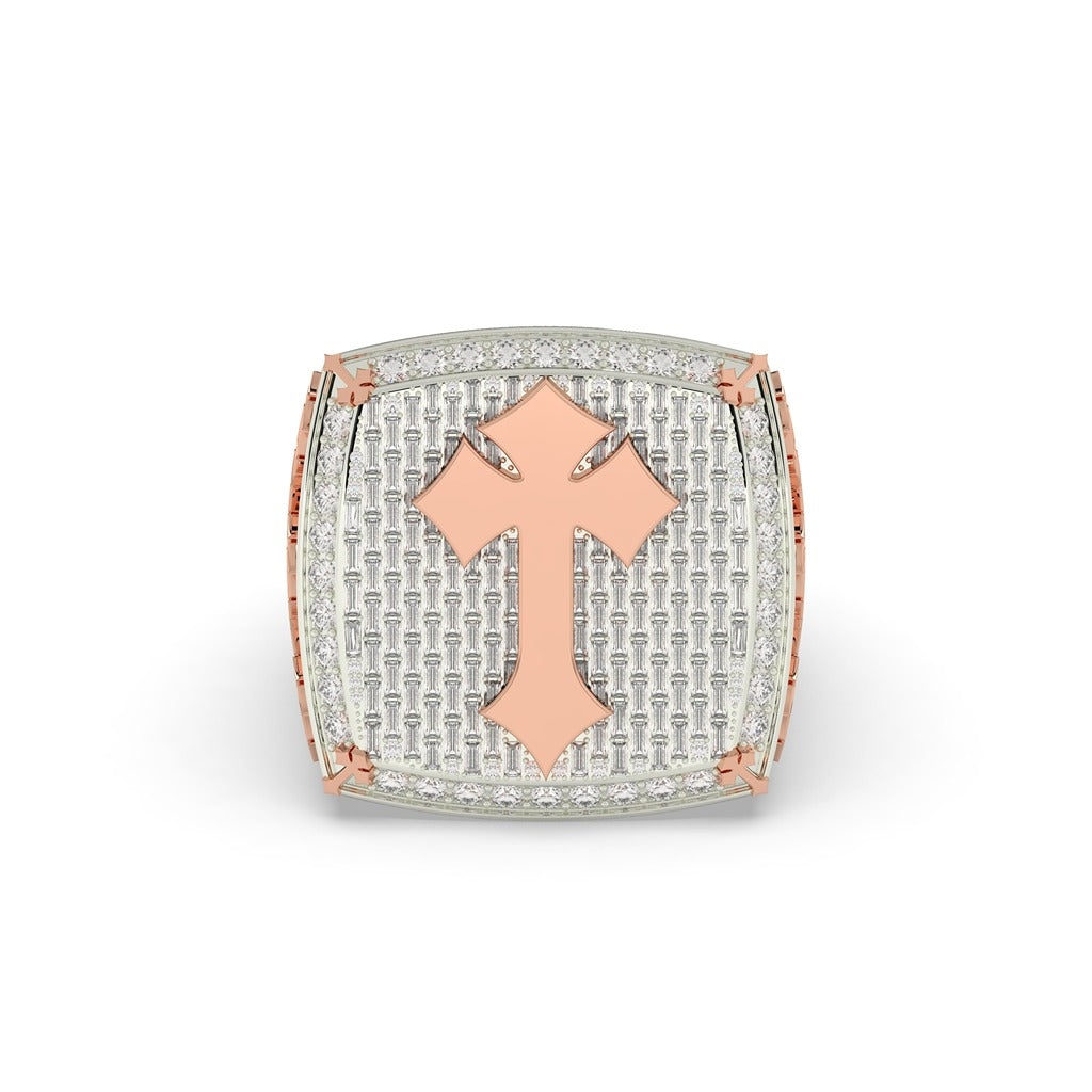 Royal Cross Diamond Statement Ring