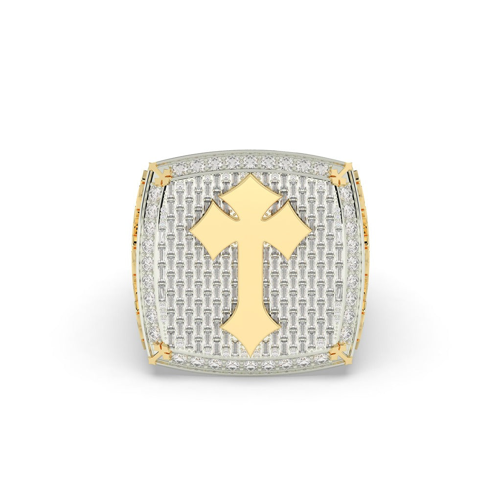 Royal Cross Diamond Statement Ring