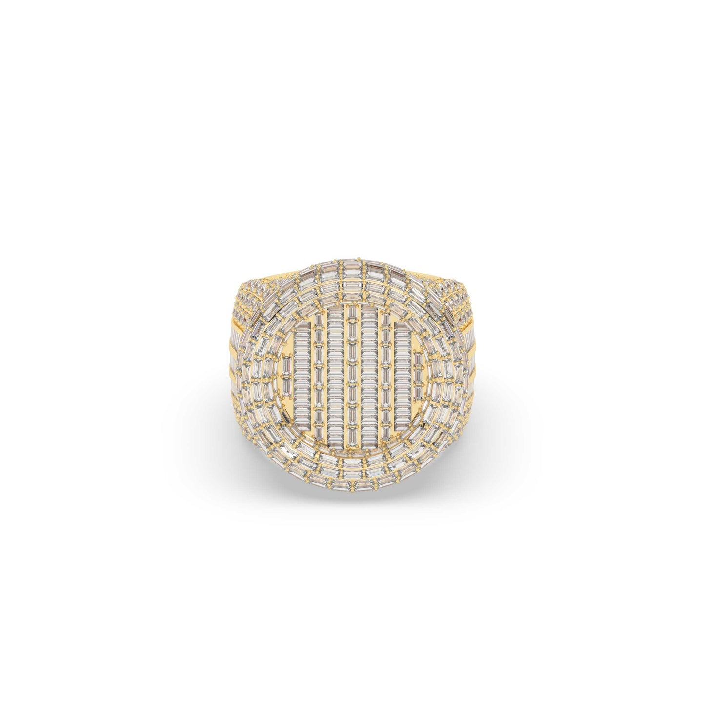 Triple Line Baguette Circle Ring