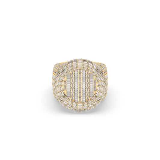 Triple Line Baguette Circle Ring