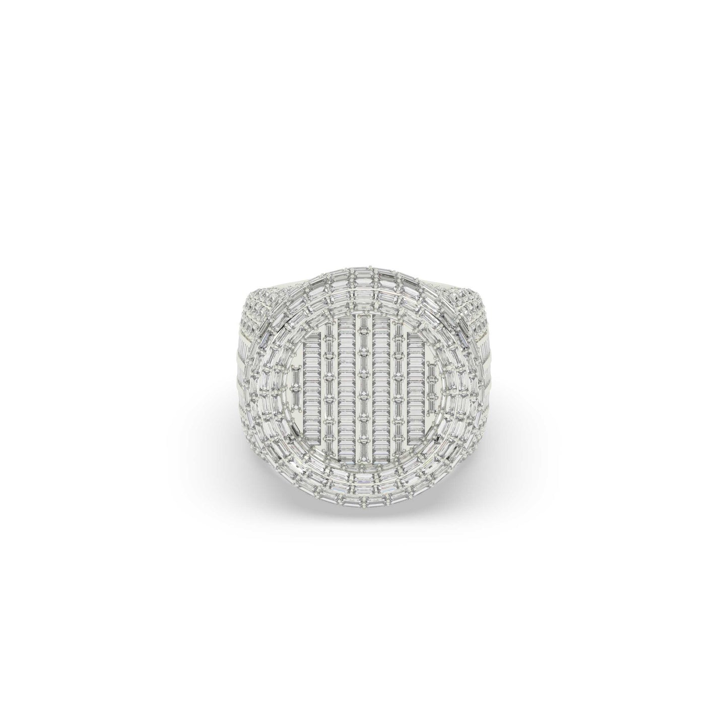 Triple Line Baguette Circle Ring