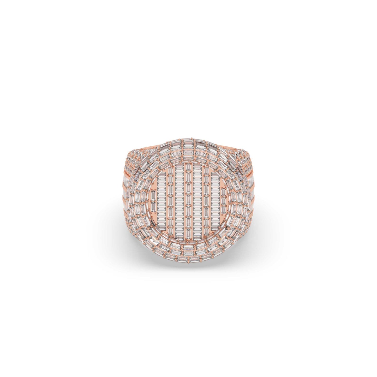 Triple Line Baguette Circle Ring