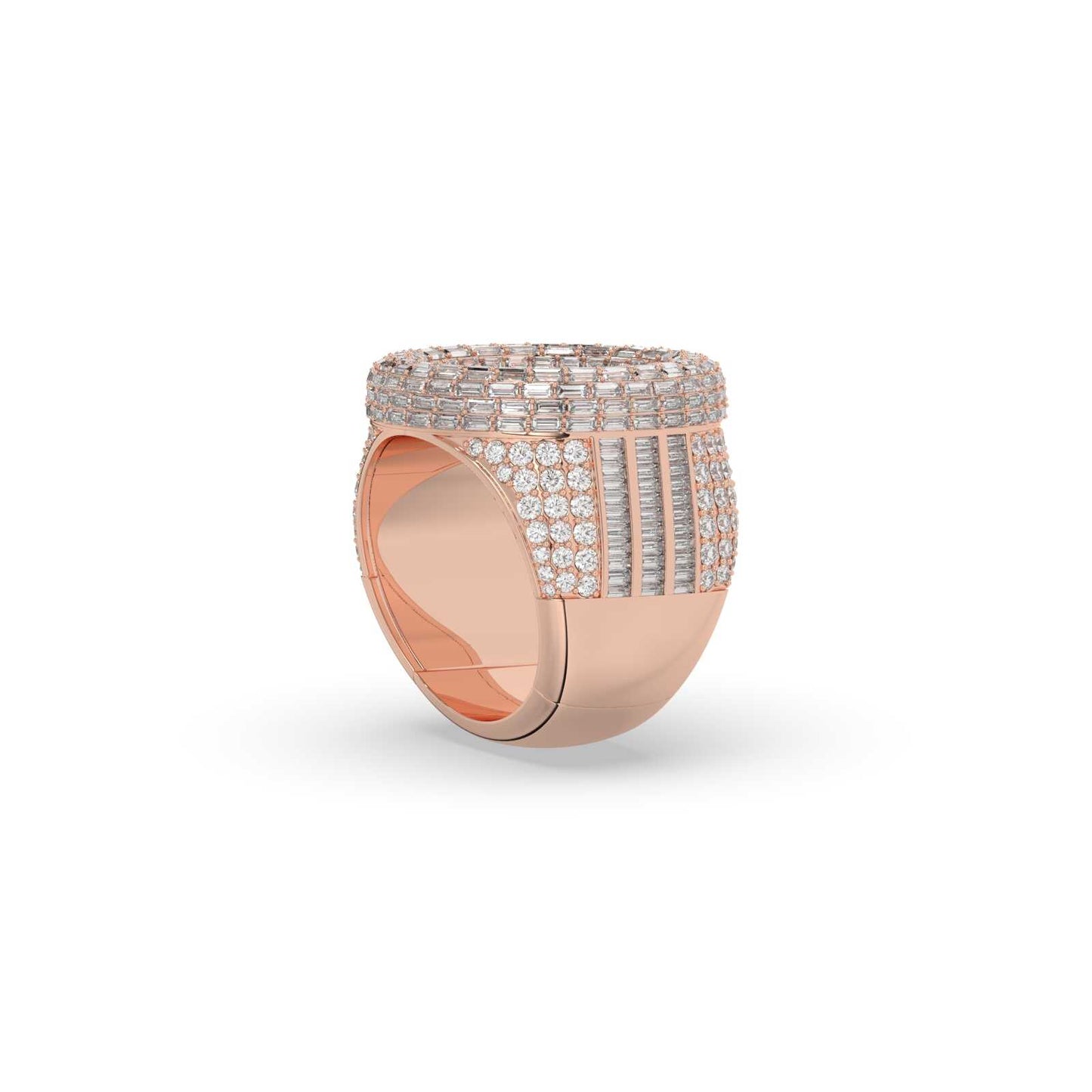 Triple Line Baguette Circle Ring