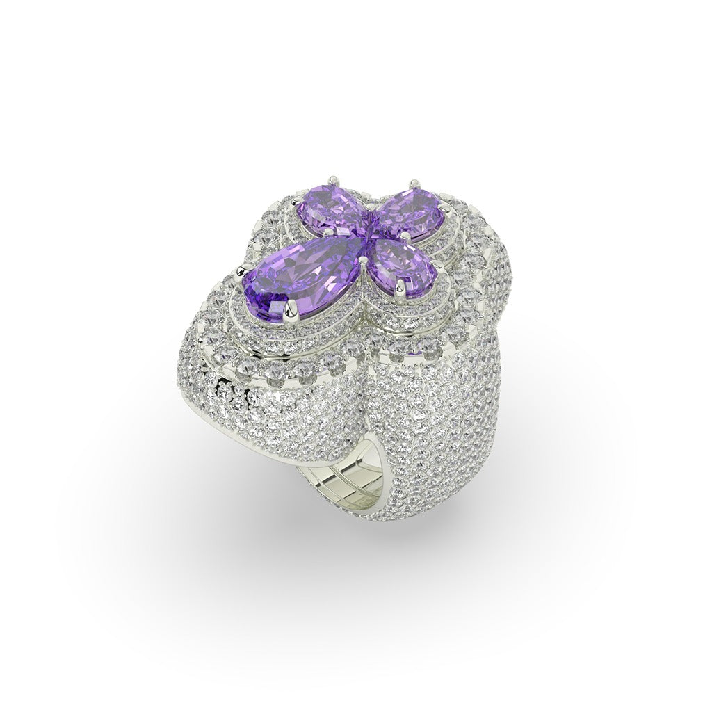 Royal Bloom Purple Diamond Ring