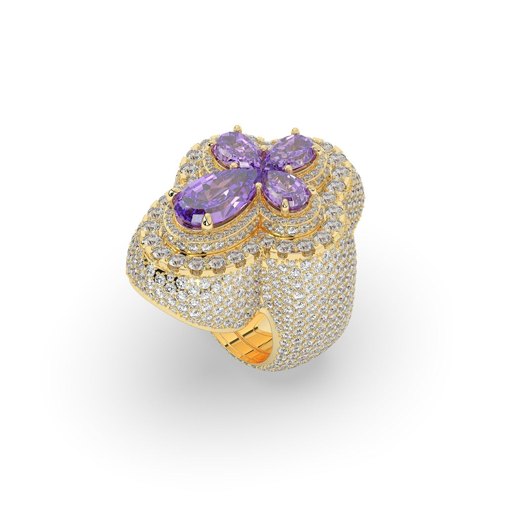 Royal Bloom Purple Diamond Ring