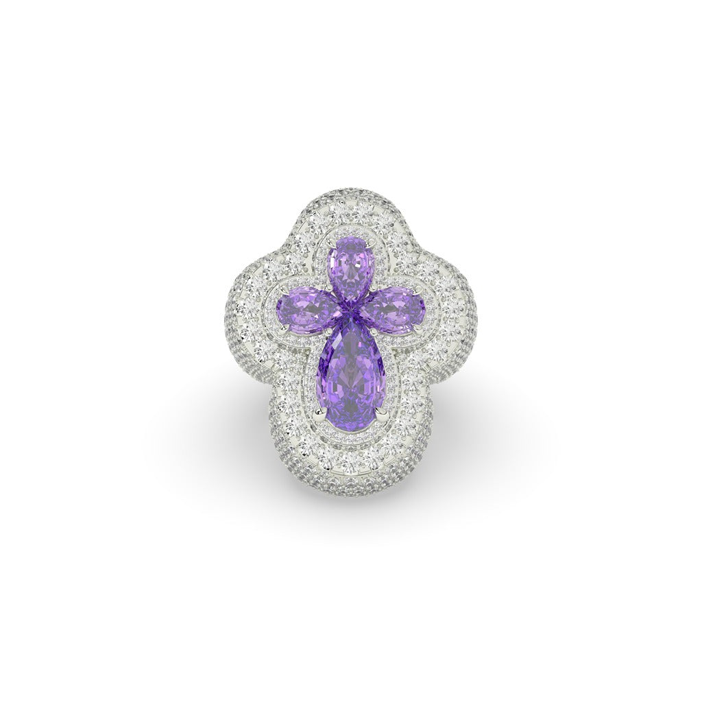 Royal Bloom Purple Diamond Ring